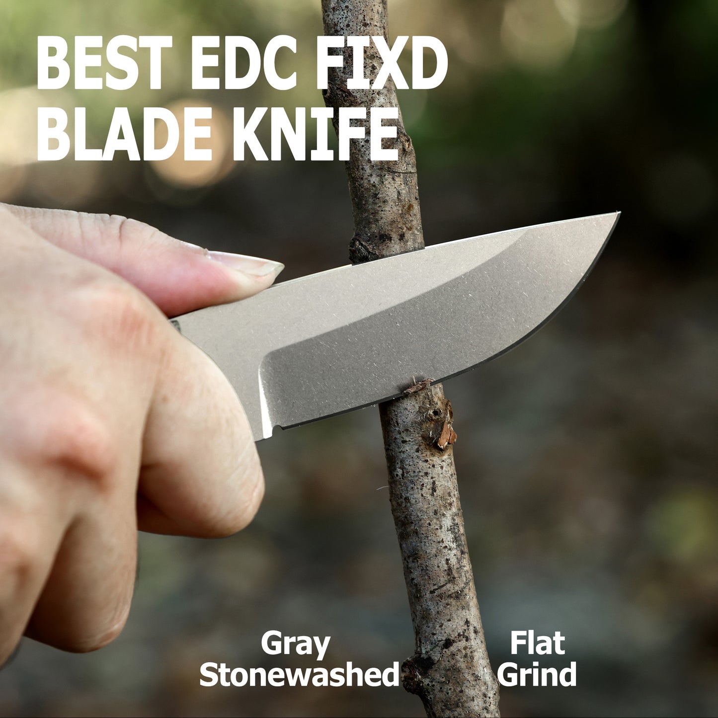 JoyRaining-Greenback-6.3" Fixed Blade Knife with Sheath