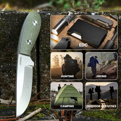 JoyRaining-Greenback-6.3" Fixed Blade Knife with Sheath