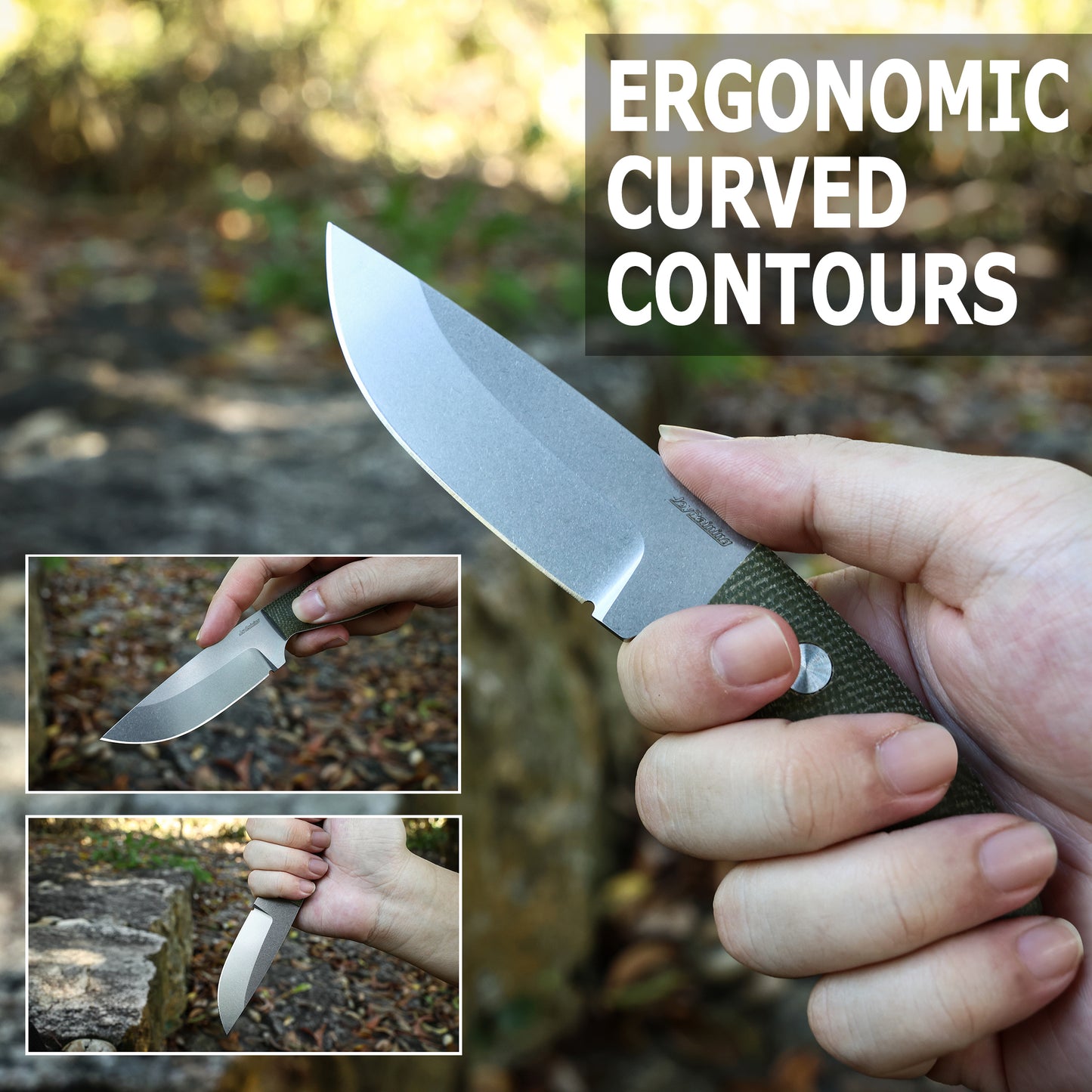 JoyRaining-Greenback-6.3" Fixed Blade Knife with Sheath