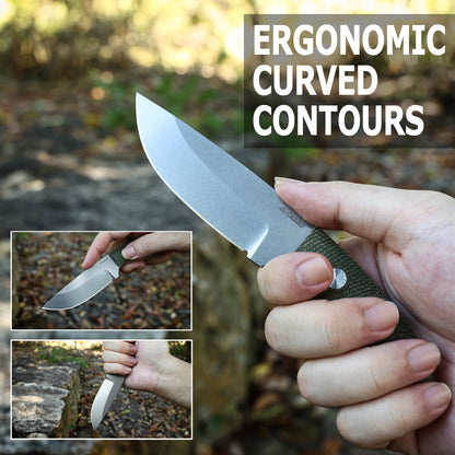 JoyRaining-Greenback-6.3" Fixed Blade Knife with Sheath