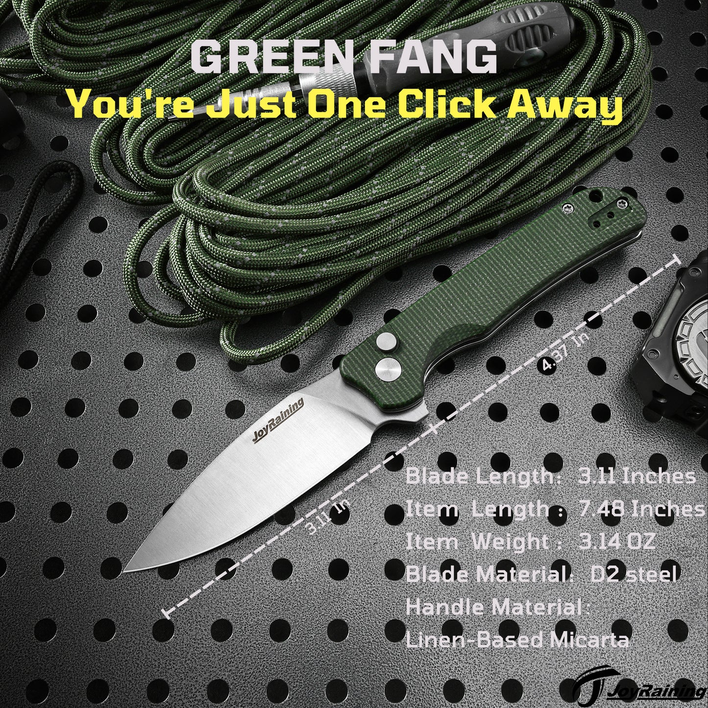 JoyRaining-Green Fang EDC Pocket Knife