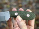 JoyRaining Compact Fixed Blade EDC Knife with Kydex Sheath - Female Designer Ergonomic D2 Steel Blade - Lightweight Green Micarta Handle for Smaller Hands - Reliable Utility Tool for Outdoor Walks & Daily Tasks - Image 3