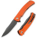 Joyraining Ember Folding Pocket Knife, D2 Steel Grey Titanium Blade, Orange 3D Contoured G10 Handle, Liner Lock EDC Knife, Outdoor Inspired Everyday Carry Pocket Knife - Image 3