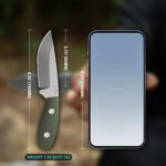 JoyRaining Compact Fixed Blade EDC Knife with Kydex Sheath - Female Designer Ergonomic D2 Steel Blade - Lightweight Green Micarta Handle for Smaller Hands - Reliable Utility Tool for Outdoor Walks & Daily Tasks - Image 2