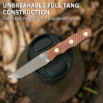 JoyRaining Kestrel Fixed Blade EDC Knife - Titanium Plated D2 Steel with Geometric Angular Blade - Full Tang Brown Micarta Handle Utility Tool with Kydex Sheath