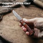 JoyRaining LuckyStar Damascus Pocket Knife, VG10 Blade, Rosewood Handle - Image 4