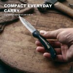 JoyRaining Whisper Damascus Rosewood Traditional Lightweight Pocket Knife - Image 5