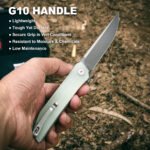 Joyraining Spirex Folding Pocket Knife, D2 Steel Grey Titanium Blade, 3D Contoured G10 Handle, Slim Modern Design Everyday Carry Pocket Knife - Image 5