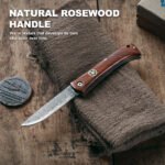 JoyRaining LuckyStar Damascus Pocket Knife, VG10 Blade, Rosewood Handle - Image 6