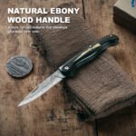 JoyRaining Whisper Damascus Rosewood Traditional Lightweight Pocket Knife - Image 4