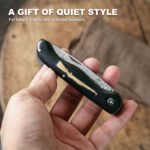 JoyRaining Whisper Damascus Rosewood Traditional Lightweight Pocket Knife - Image 3