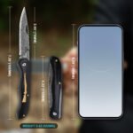 JoyRaining Whisper Damascus Rosewood Traditional Lightweight Pocket Knife - Image 2