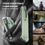 Joyraining Spirex Folding Pocket Knife, D2 Steel Grey Titanium Blade, 3D Contoured G10 Handle, Slim Modern Design Everyday Carry Pocket Knife - Image 6