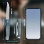JoyRaining Dalton Traditional Pocket Knife, D2 Steel Sheepsfoot Blade , Blue Denim Micarta Handle,Lightweight Gentleman’s EDC Pocket Knife for Men - Image 2