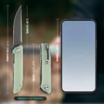 Joyraining Spirex Folding Pocket Knife, D2 Steel Grey Titanium Blade, 3D Contoured G10 Handle, Slim Modern Design Everyday Carry Pocket Knife - Image 2