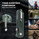 Liberty Pinion 250 Folding Pocket Knife, D2 Steel Grey Titanium Blade, Green Micarta Handle with 3D Wing-Inspired Engraving, Liner Lock EDC Utility Knife, 250th Anniversary Commemorative Gift - Image 6