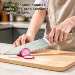 JoyRaining 8-Inch Chef Knife, 67-Layer Iridescent Damascus with Japanese VG10 Core, Honeycomb-Inspired Contoured Handle - Image 6
