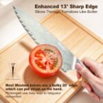 JoyRaining 8-Inch Chef Knife, 67-Layer Iridescent Damascus with Japanese VG10 Core, Honeycomb-Inspired Contoured Handle - Image 5
